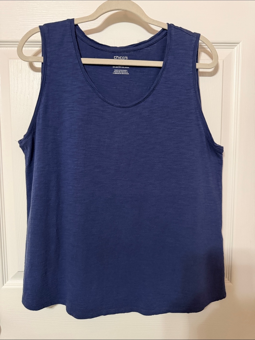 Chico's Deep Blue Scoop Neck Tank